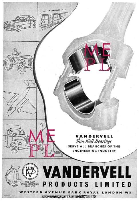 : Vandervell Thin Wall Bearings For Aircraft : Vandervell Thin Wall Bearings For Aircraft