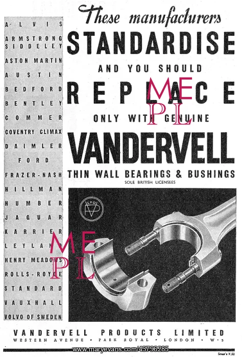 : Vandervell Thin Wall Bearings & Bushes : Vandervell Thin Wall Bearings & Bushes