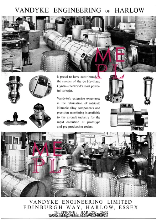 : Vandyke Engineering. Harlow. Aeronautical Engineers : Vandyke Engineering. Harlow. Aeronautical Engineers