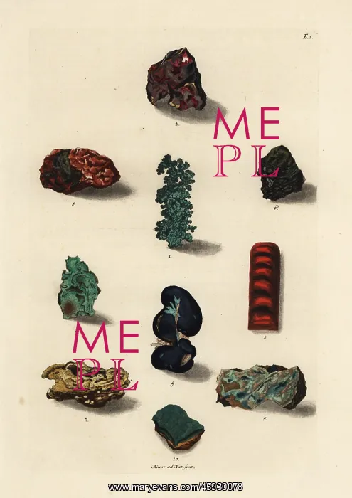 : Varieties of copper, coppernickel and malachite ores : Varieties of copper, coppernickel and malachite ores