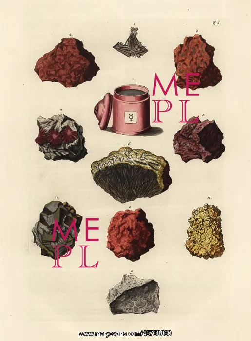 : Varieties of minerals and resins including : Varieties of minerals and resins including