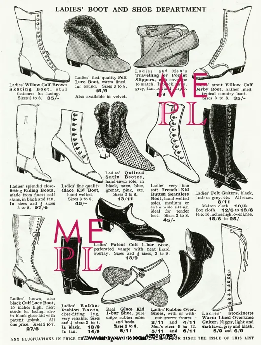 : A Variety of ladies boots 1926 : A Variety of ladies boots 1926