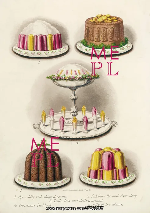 : Various Desserts circa 1860 : Various Desserts circa 1860