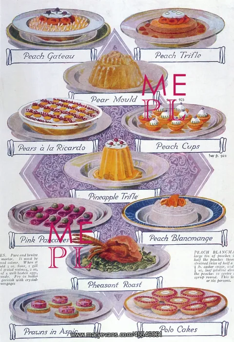 : Various Desserts circa 1939 : Various Desserts circa 1939