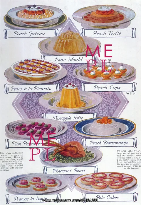 : Various Desserts circa 1939 : Various Desserts circa 1939