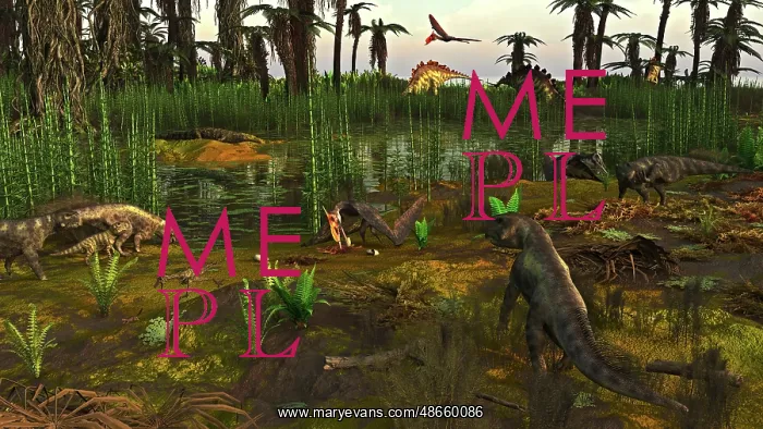 : Various prehistoric animals occupy the wetlands : Various prehistoric animals occupy the wetlands