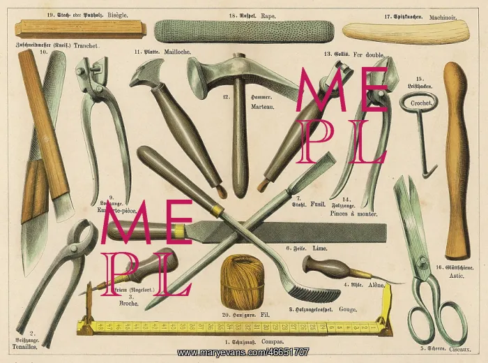 : Various shoemaking tools : Various shoemaking tools