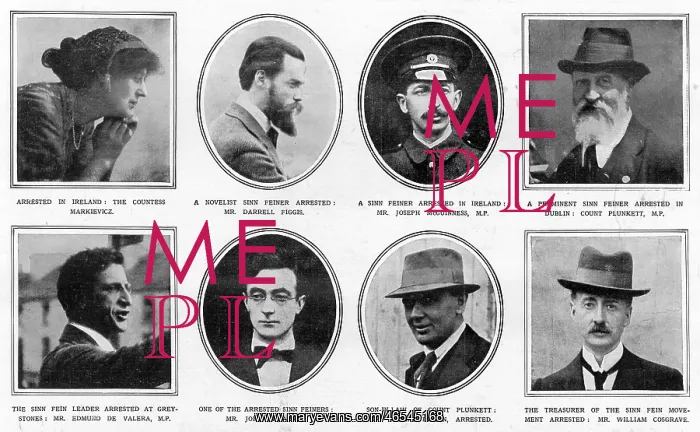 : Various Sinn Feiners arrested over an alleged German plot : Various Sinn Feiners arrested over an alleged German plot