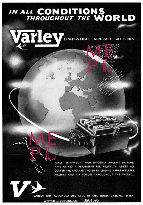 : Varley Aircraft Batteries 1959 : Varley Aircraft Batteries 1959