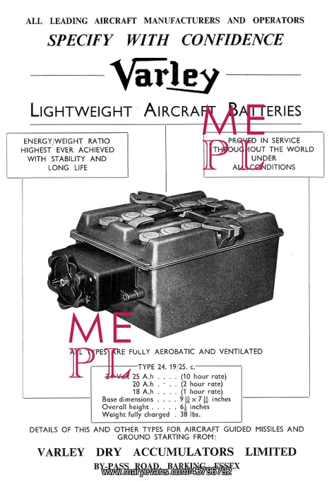 : Varley Aircraft Batteries : Varley Aircraft Batteries