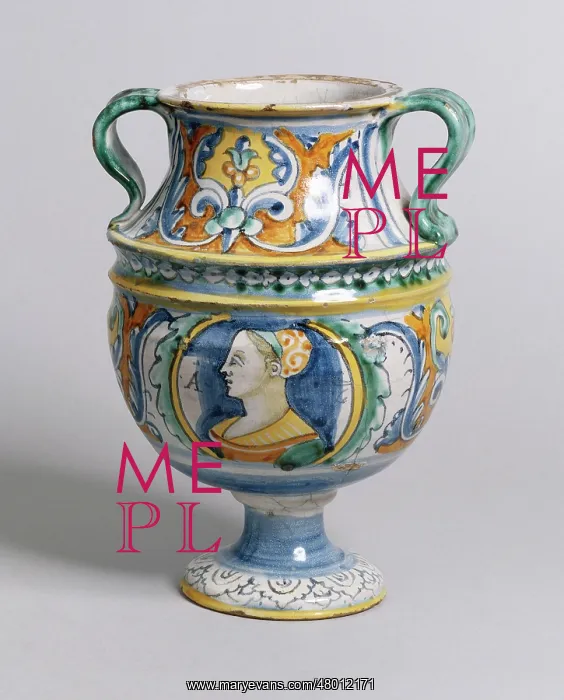 : Vase: busts of man an woman : Vase: busts of man an woman