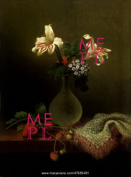 : A Vase of Corn Lilies and Heliotrope : A Vase of Corn Lilies and Heliotrope