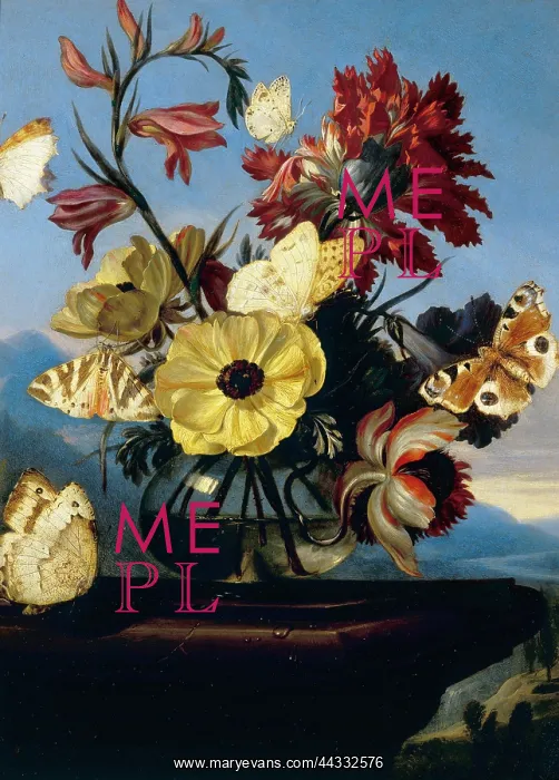 : Vase of flowers with a : Vase of flowers with a