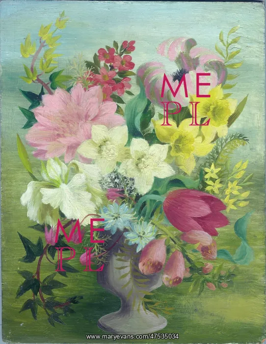 : Vase of flowers with tulips, daffodils etc : Vase of flowers with tulips, daffodils etc