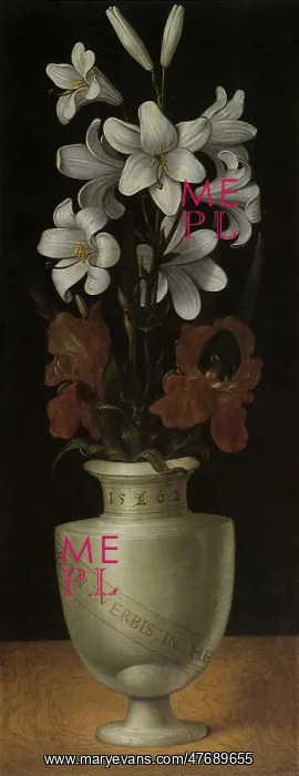 : Vase of Flowers with White Lilies : Vase of Flowers with White Lilies