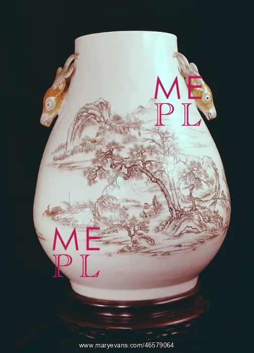 : Vase with Landscape. 1736-1796. Decorated with : Vase with Landscape. 1736-1796. Decorated with