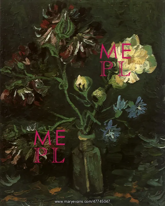 : Vase with Myosotis and Peonies, by Van Gogh : Vase with Myosotis and Peonies, by Van Gogh