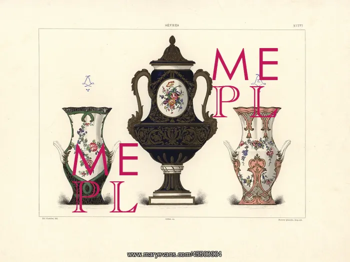 : Vases with floral decoration : Vases with floral decoration