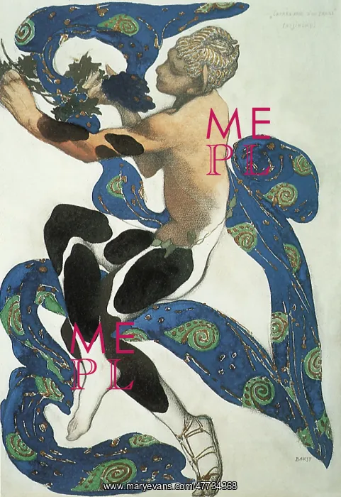 : Vaslav Nijinsky in L'Apres-midi d'un Faune, costume by Bakst : Vaslav Nijinsky in L'Apres-midi d'un Faune, costume by Bakst