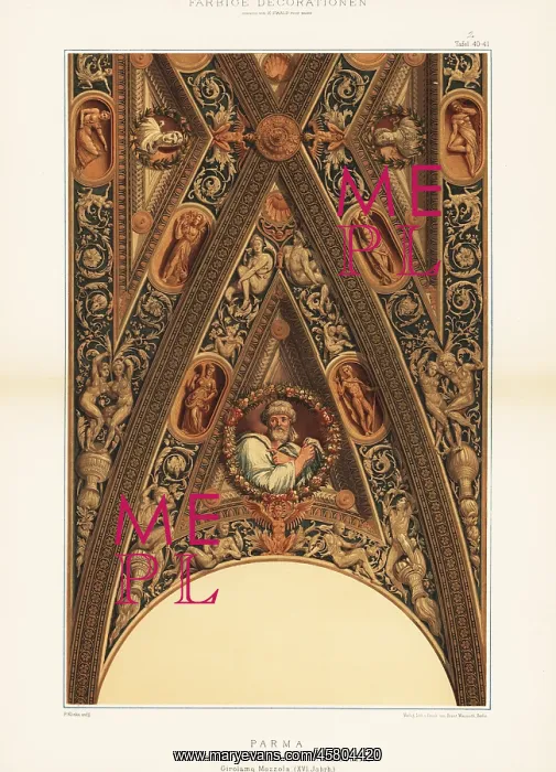 : Vault of the central nave in Parma Cathedral, 16th century : Vault of the central nave in Parma Cathedral, 16th century