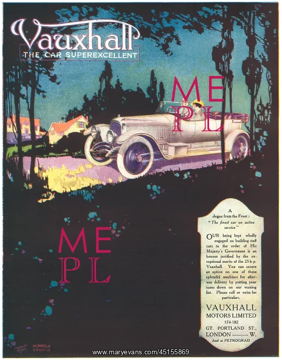 : Vauxhall Advertisement : Vauxhall Advertisement