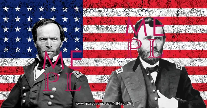 : Vector artwork of General Sherman and General : Vector artwork of General Sherman and General