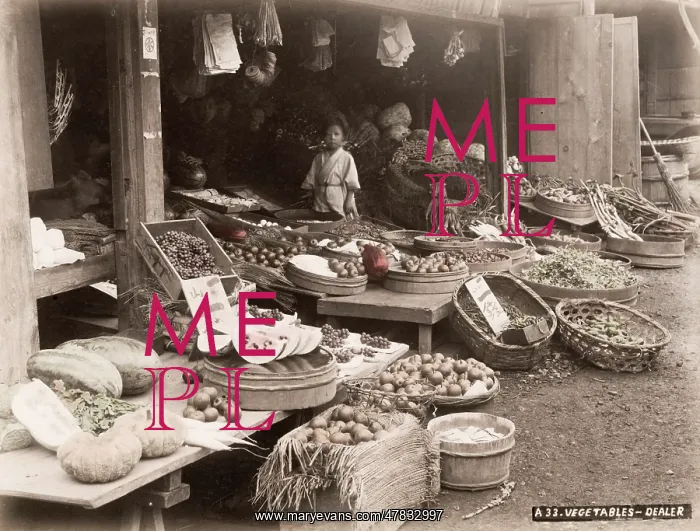 : Vegetable shop, stall, Japan : Vegetable shop, stall, Japan
