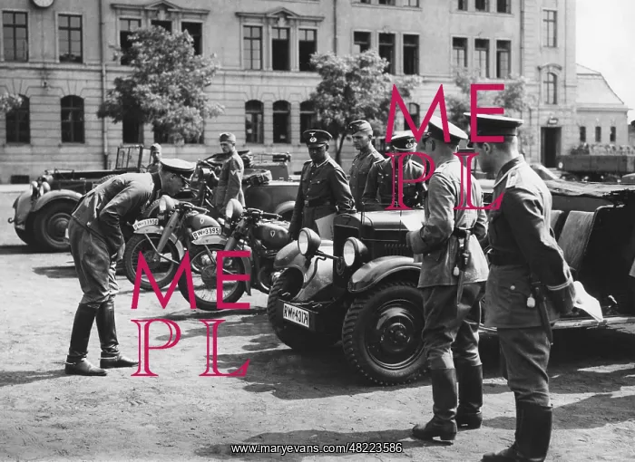 : Vehicle roll call on the barracks yard of a Motor Vehicl : Vehicle roll call on the barracks yard of a Motor Vehicl