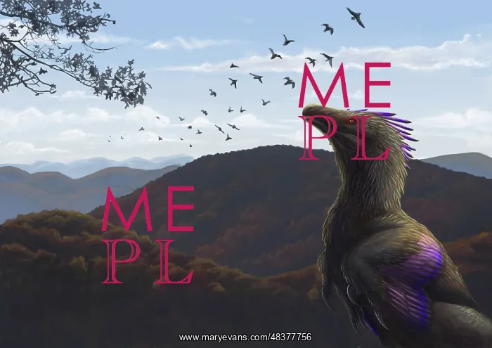 : Velociraptor in an autumn landscape : Velociraptor in an autumn landscape