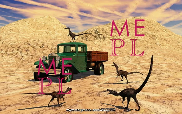 : Velociraptors react curiously to a 1930's American pickup ? : Velociraptors react curiously to a 1930's American pickup ?