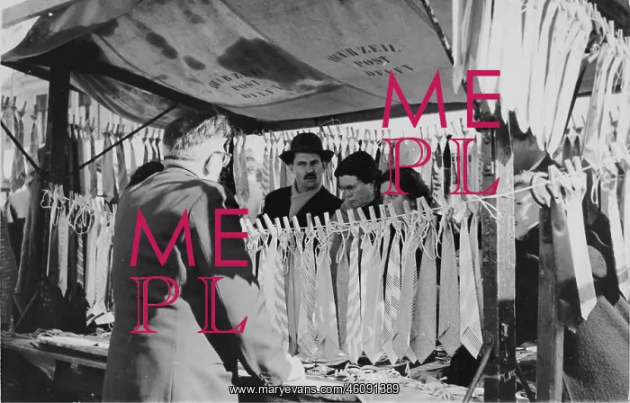 : Vending stand for ties in Delft. 9th April 1959 : Vending stand for ties in Delft. 9th April 1959