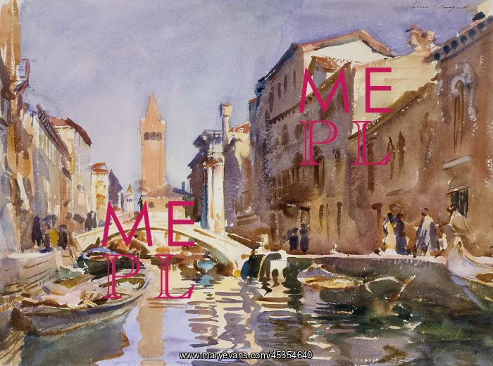 : VENETIAN CANAL, by John Singer Sargent, 1913, American : VENETIAN CANAL, by John Singer Sargent, 1913, American
