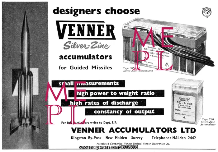 : Venner Accumulators For Guided Missiles : Venner Accumulators For Guided Missiles