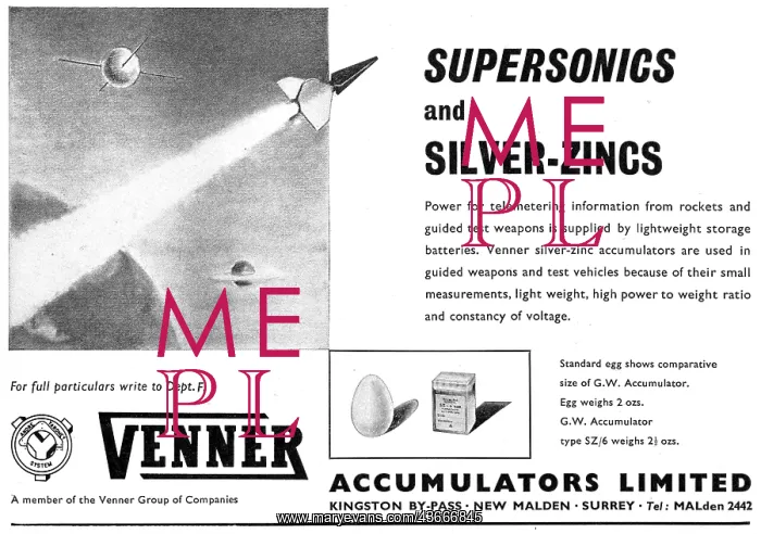 : Venner Accumulators - Silver-Zinc Accumulators : Venner Accumulators - Silver-Zinc Accumulators