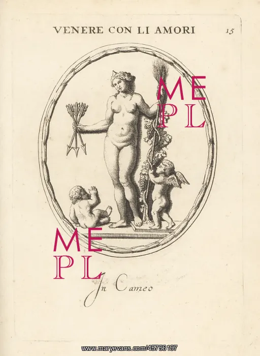 : Venus and Cupids with darts, wheat and grapes : Venus and Cupids with darts, wheat and grapes
