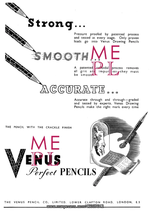 : Venus Pencils For Draughtsmen : Venus Pencils For Draughtsmen