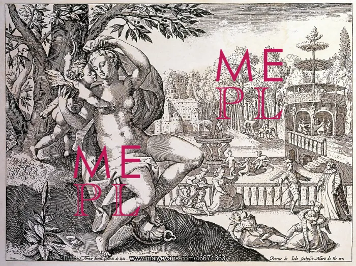 : Venus in tenderly embracement with Cupid : Venus in tenderly embracement with Cupid
