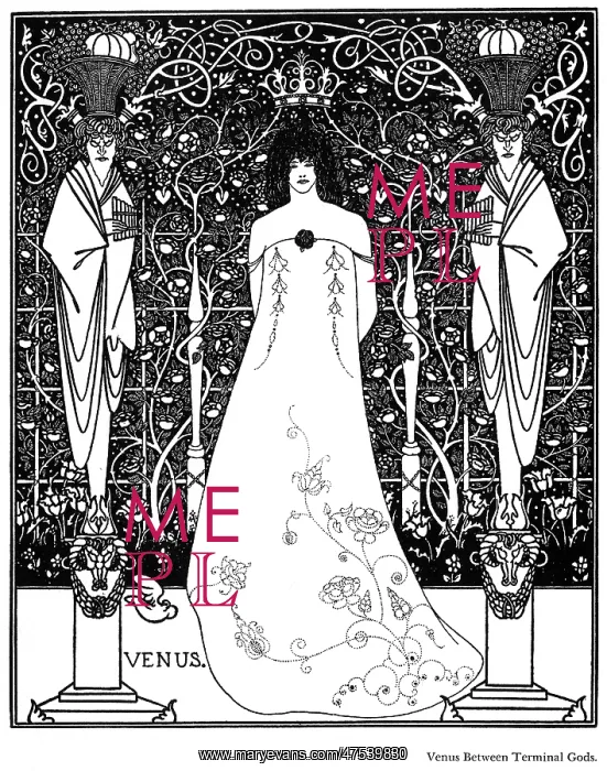 : Venus between terminal gods by Aubrey Beardsley : Venus between terminal gods by Aubrey Beardsley