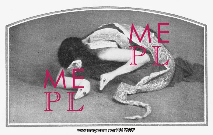 : Vera Mirova in her snake dance, 1928 : Vera Mirova in her snake dance, 1928