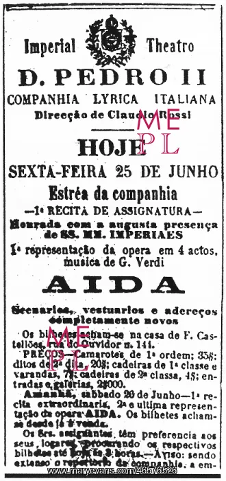 : VERDI, Giuseppe (1813-1901). Performance of the : VERDI, Giuseppe (1813-1901). Performance of the