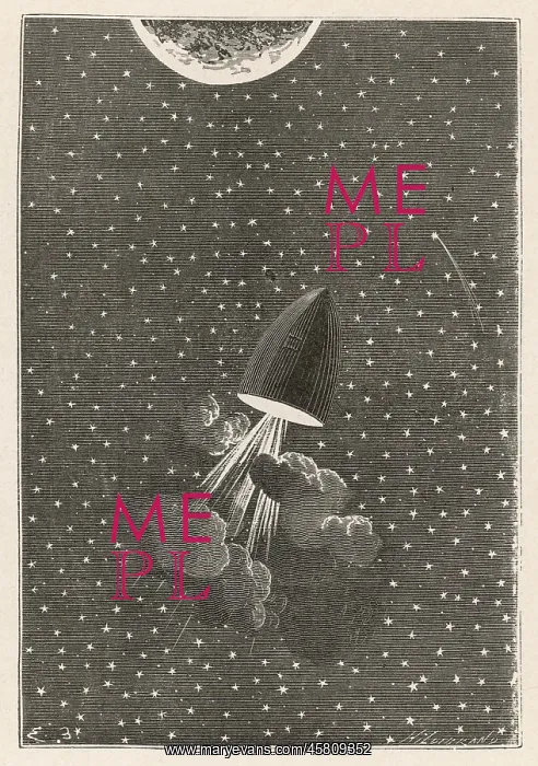: Verne: Illustration from Round the Moon(Autour de la Lune) : Verne: Illustration from Round the Moon(Autour de la Lune)