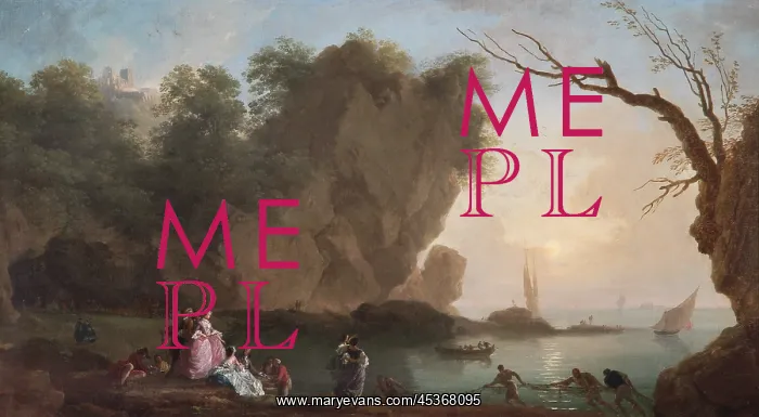: Vernet - Sunset: View over a Bay with Figures : Vernet - Sunset: View over a Bay with Figures