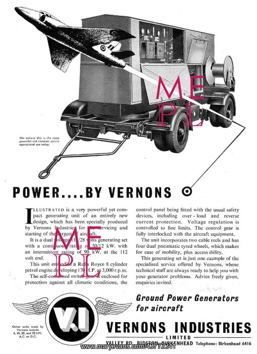 : Vernons Industries Ground Power Units GPU & Generators : Vernons Industries Ground Power Units GPU & Generators