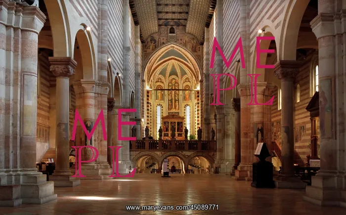 : Verona. General view of the raised choir with crypt beneath : Verona. General view of the raised choir with crypt beneath