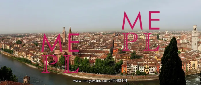 : Verona. General view of Verona, Italy, with the Adige River : Verona. General view of Verona, Italy, with the Adige River