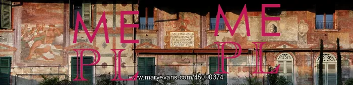 : Verona. Panoramic view of the 16th century frescoes on the facade of Casa Mazzanti : Verona. Panoramic view of the 16th century frescoes on the facade of Casa Mazzanti