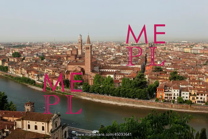 : Verona. General view of Verona, Italy, with the Adige River : Verona. General view of Verona, Italy, with the Adige River