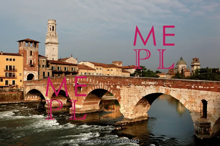 : Verona. General view of Il Ponte Pietra, 100 BC : Verona. General view of Il Ponte Pietra, 100 BC