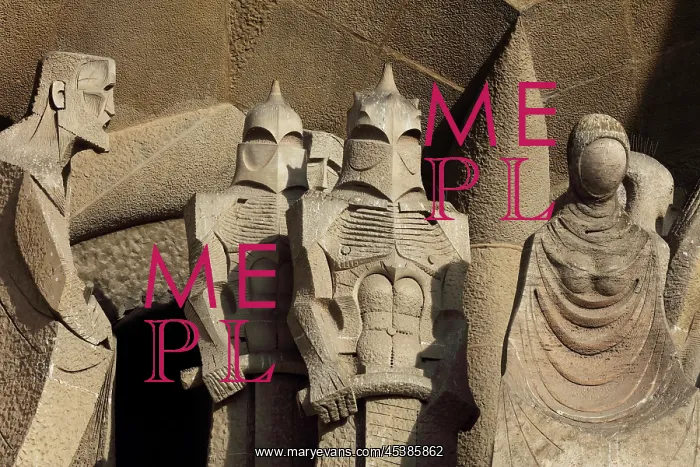 : Veronica group, Passion facade, Sagrada Familia, Barcelona : Veronica group, Passion facade, Sagrada Familia, Barcelona
