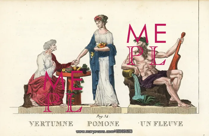: Vertumnus, Pomona and a Greek river god : Vertumnus, Pomona and a Greek river god